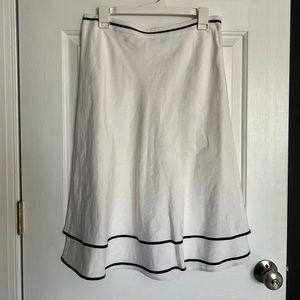 Ann Taylor Loft White Midi Skirt